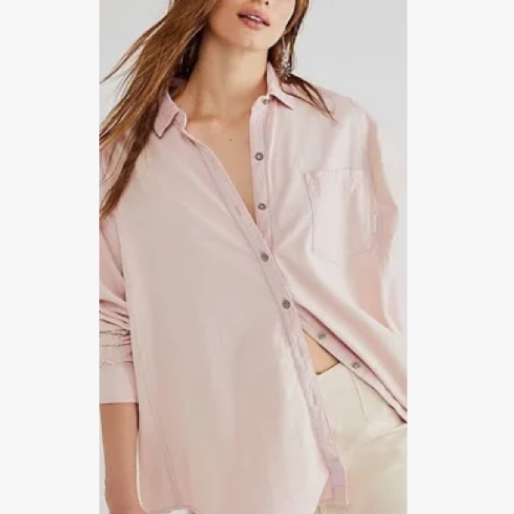 Free People Oxford Dreams Cotton Button-up Shirt 50% OFF - Picture 7 of 8